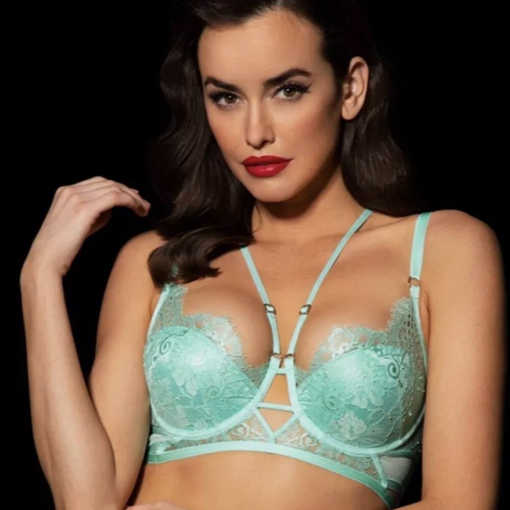 Honey Birdette Vanessa Mint Bra Size 34DD